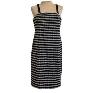 Worth Petite Women's Black & White Striped Cotton Dress - Size‎ 12 Career